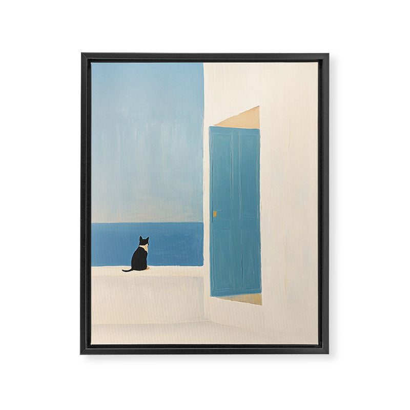 Quiet Cat by the Sea Framed Canvas Print Gallery Image 6