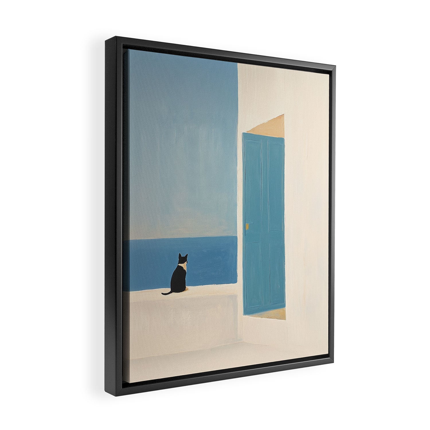 Quiet Cat by the Sea Framed Canvas Print Gallery Image 2