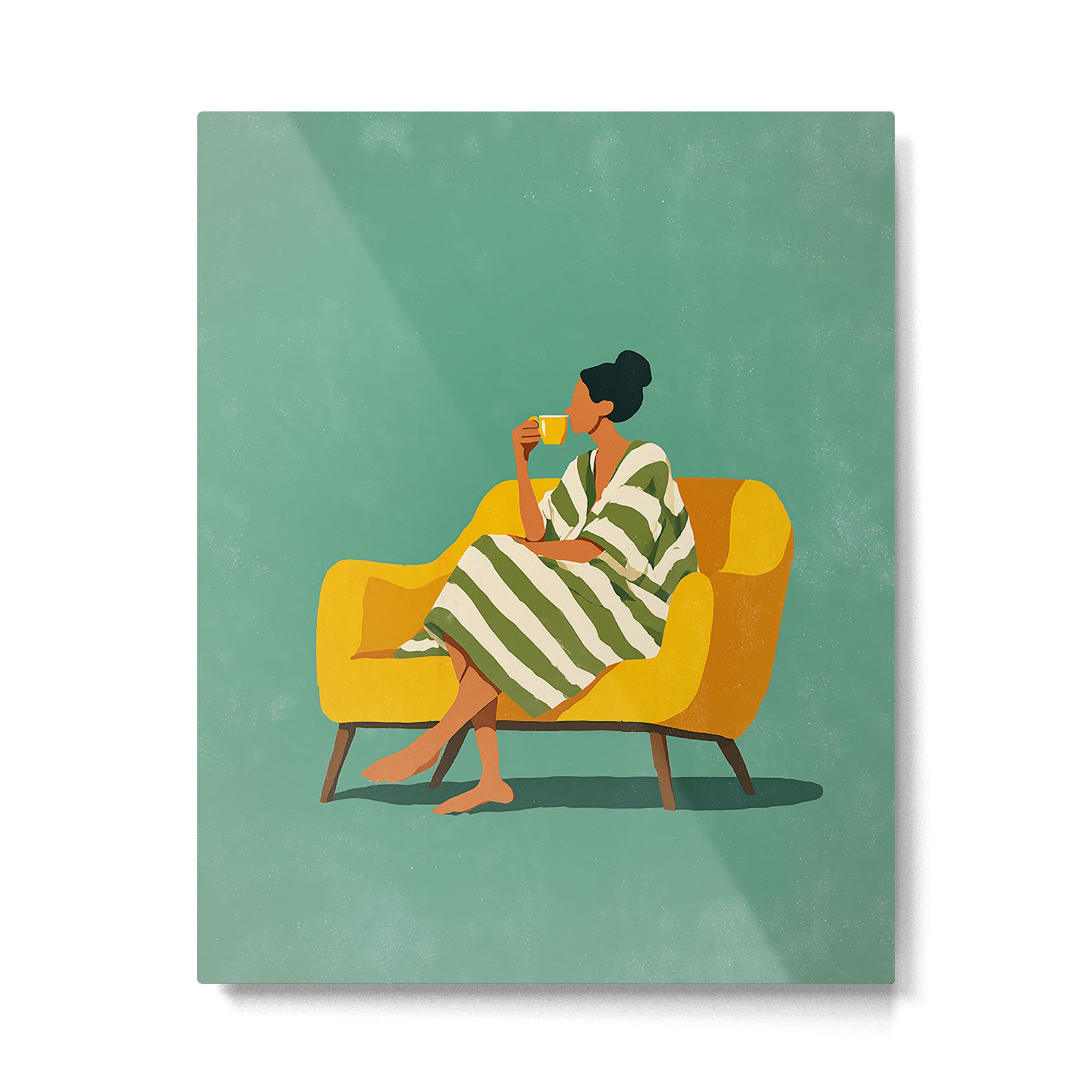 Quiet Coffee Moment at Home Metal Print Gallery Image 4