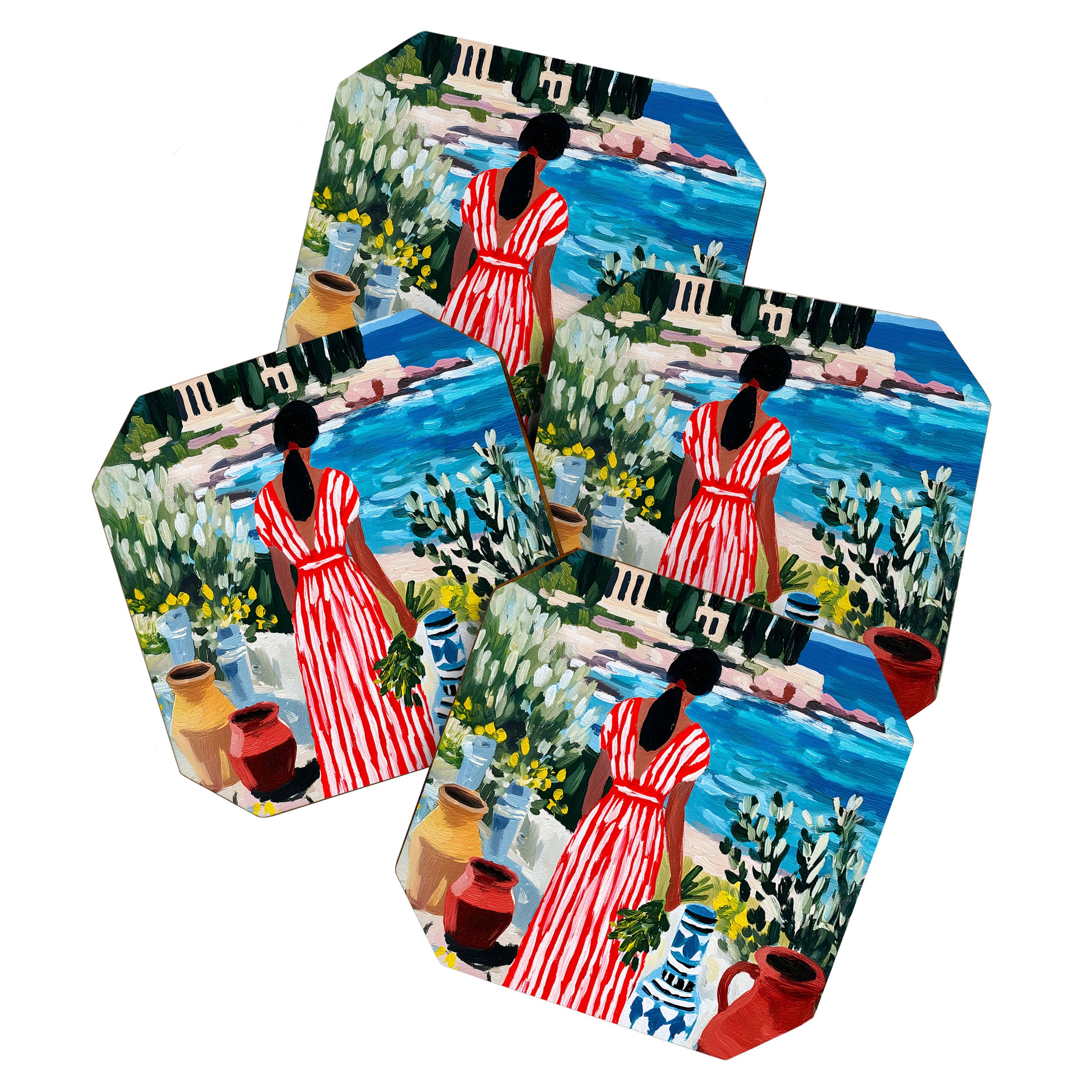 Red Dress by the Sea Coaster Gallery Image 1