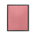 Red Scarlet Flame Gingham Check Framed Canvas Print Gallery Image 8