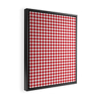 Red Scarlet Flame Gingham Check Framed Canvas Print Gallery Image 2