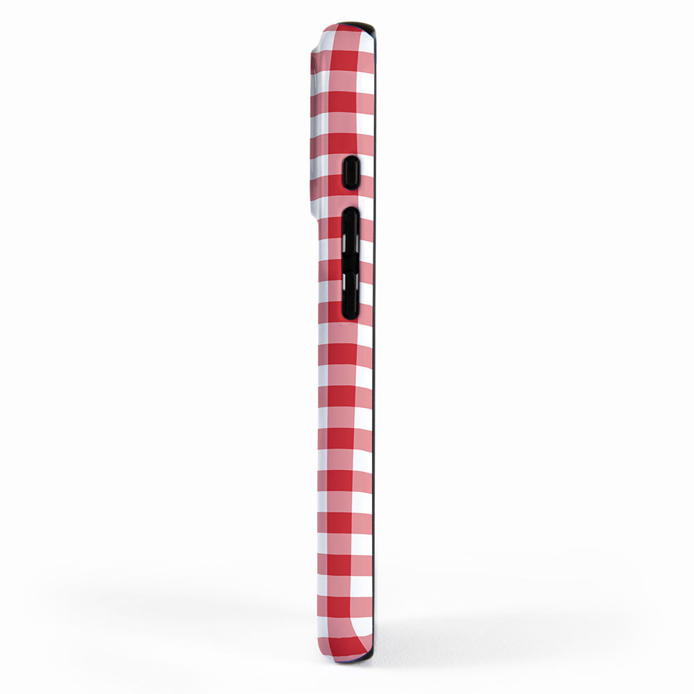 Red Scarlet Flame Gingham Check iPhone Case Gallery Image 2