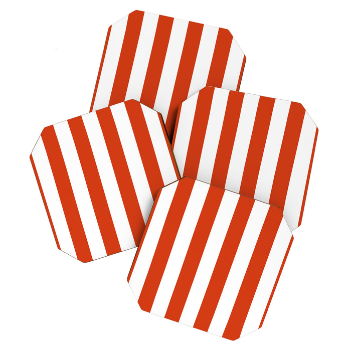Red White Stripe - By The Seashore Coaster Gallery Image 1