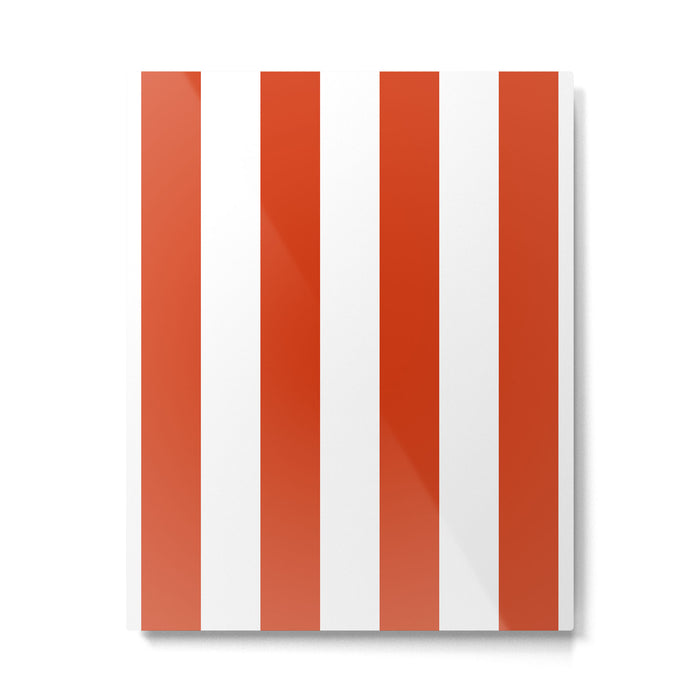 Red White Stripe - By The Seashore Metal Print Gallery Image 1