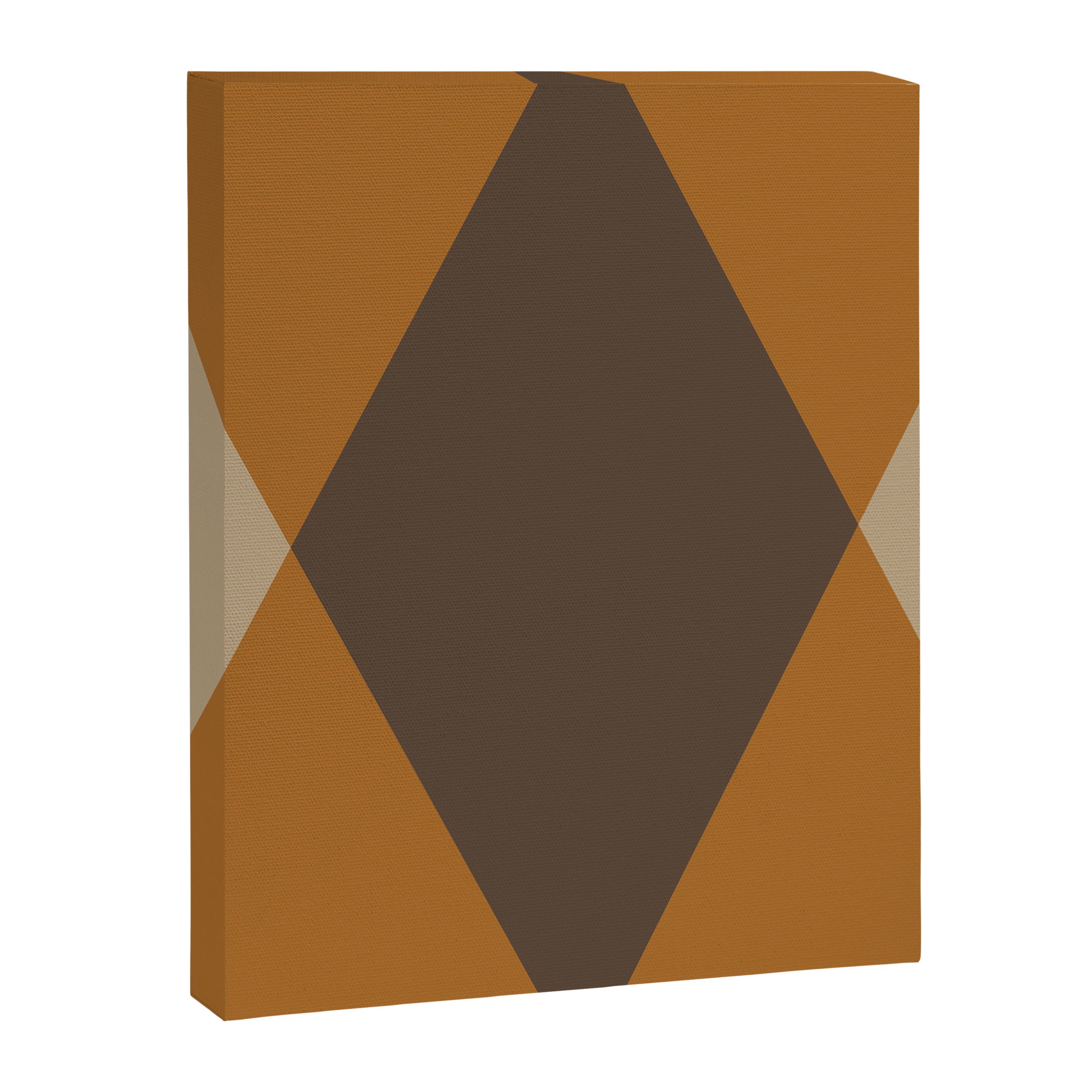 Retro Argyle Diamond Pattern Brown Caramel Canvas Print Gallery Image 6