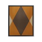 Retro Argyle Diamond Pattern Brown Caramel Framed Canvas Print Gallery Image 6