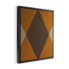 Retro Argyle Diamond Pattern Brown Caramel Framed Canvas Print Gallery Image 2