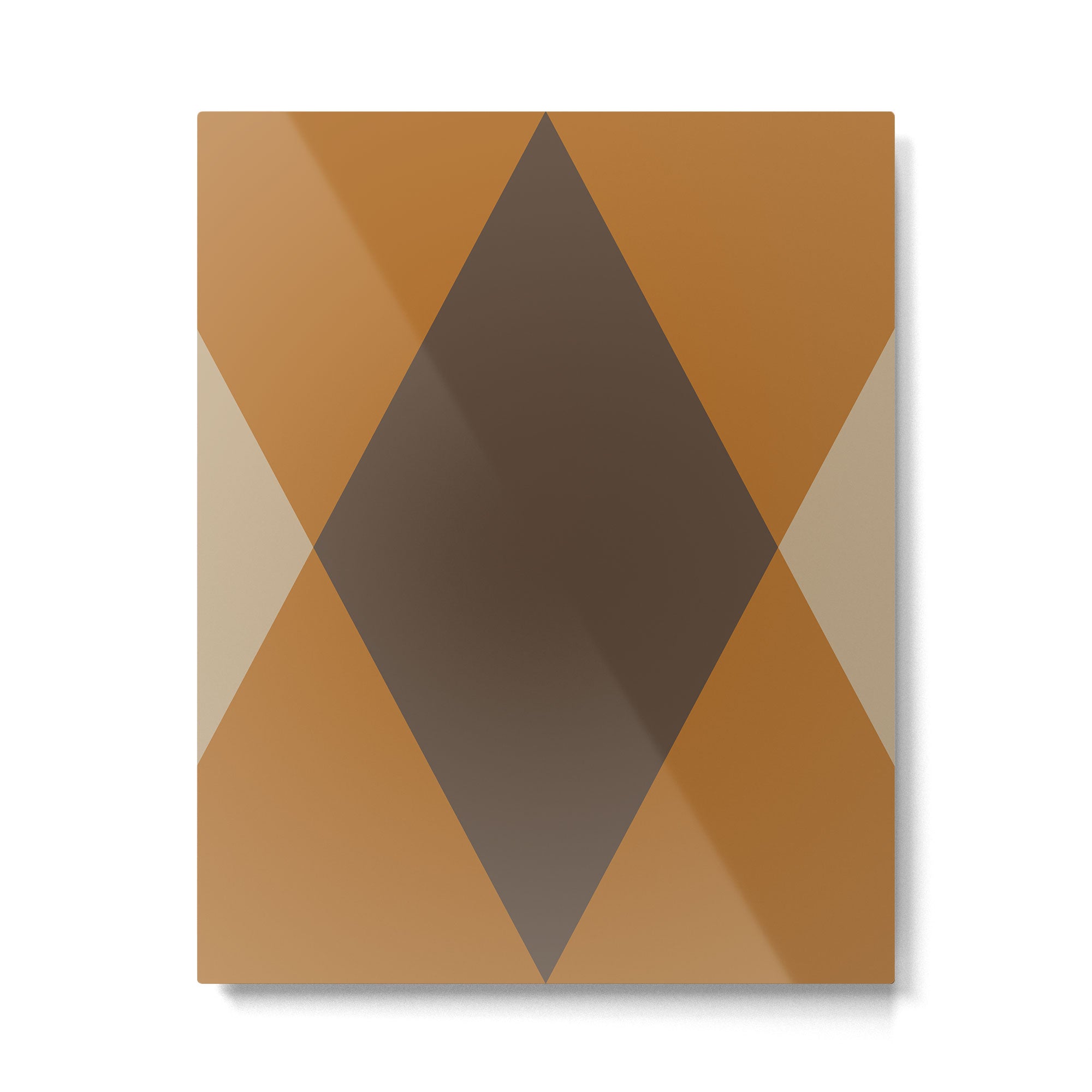 Retro Argyle Diamond Pattern Brown Caramel Metal Print Gallery Image 4