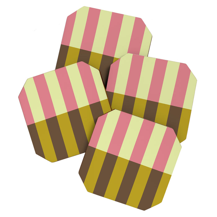 Retro Candy Stripe Pattern Coaster Gallery Image 1