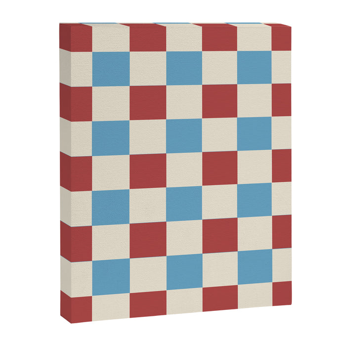 Retro Checkerboard Pattern - Cozy Heirloom Canvas Print Gallery Image 1
