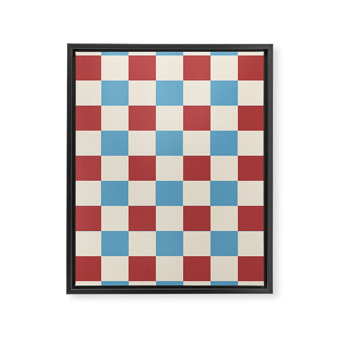 Retro Checkerboard Pattern - Cozy Heirloom Framed Canvas Print Gallery Image 1