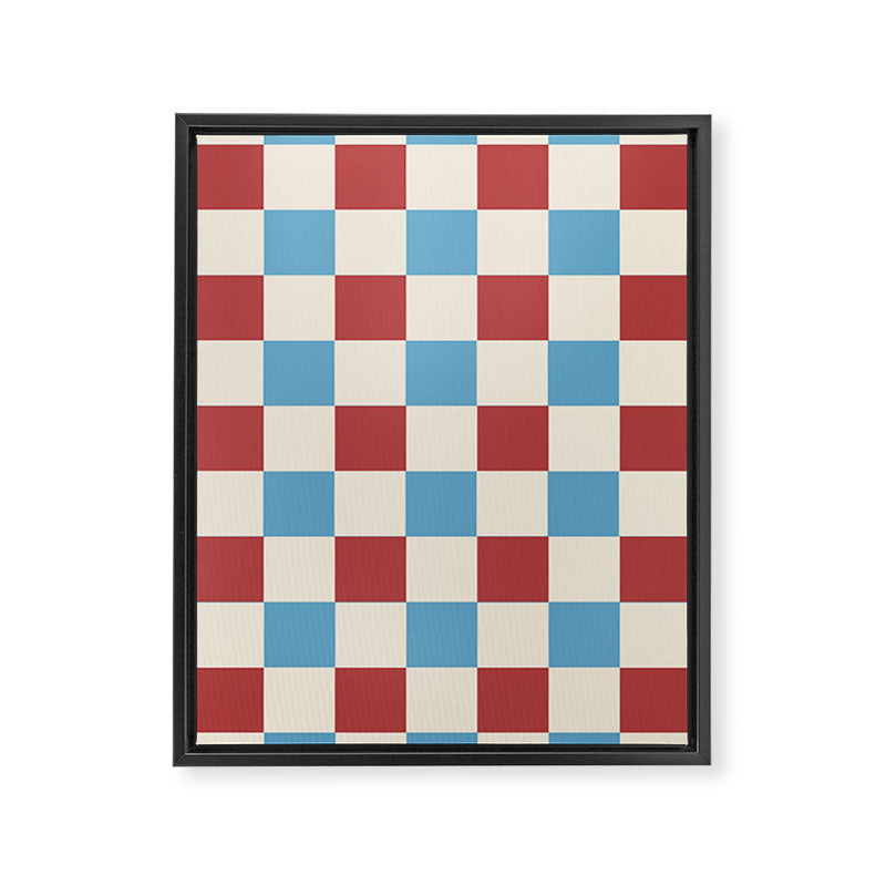 Retro Checkerboard Pattern - Cozy Heirloom Framed Canvas Print Gallery Image 8