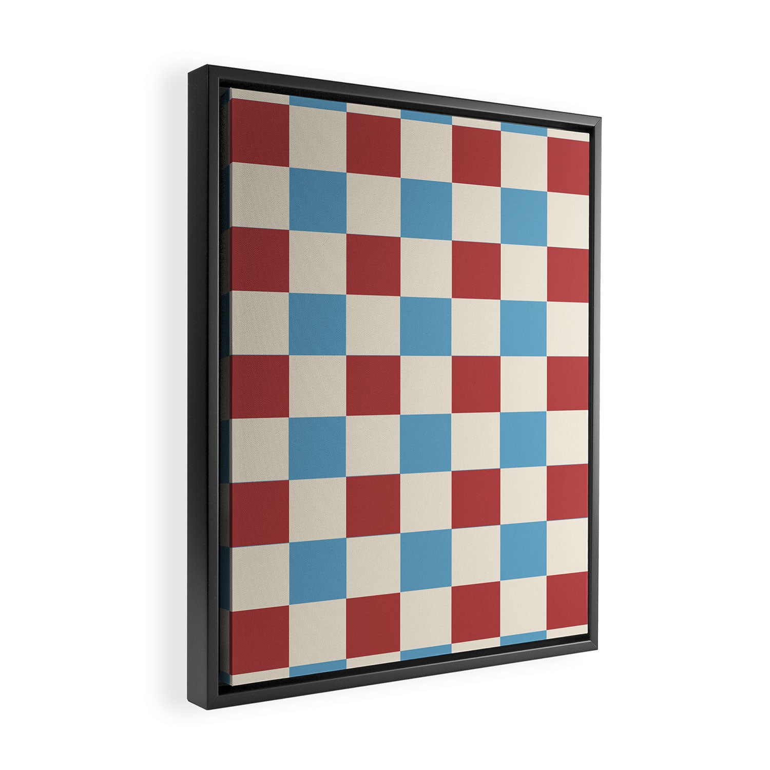 Retro Checkerboard Pattern - Cozy Heirloom Framed Canvas Print Gallery Image 2