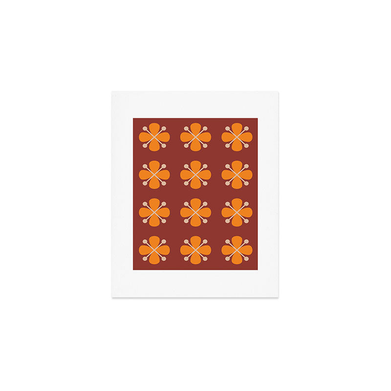 Retro Floral Burst Art Print Gallery Image 1