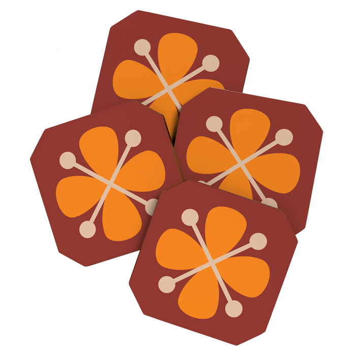 Retro Floral Burst Coaster Gallery Image 1