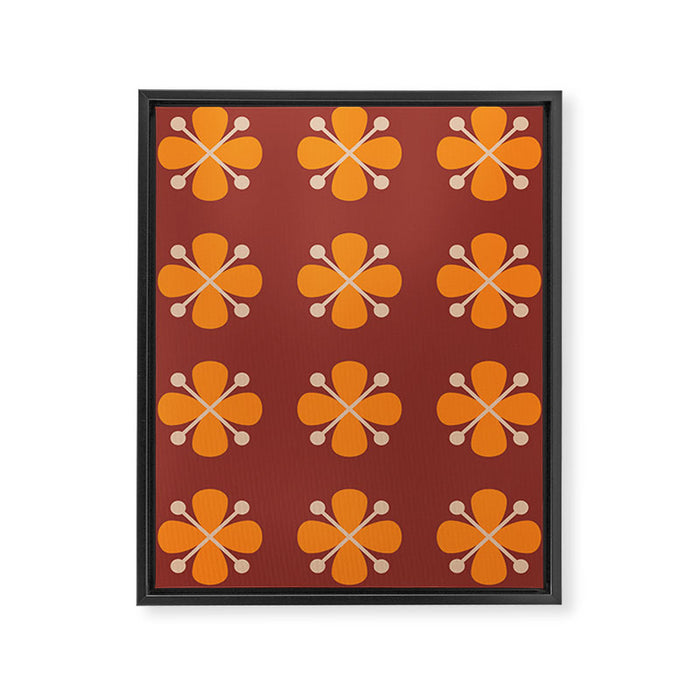 Retro Floral Burst Framed Canvas Print Gallery Image 1