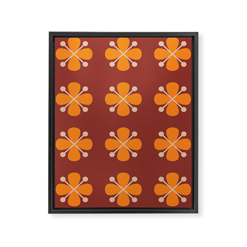 Retro Floral Burst Framed Canvas Print Gallery Image 8