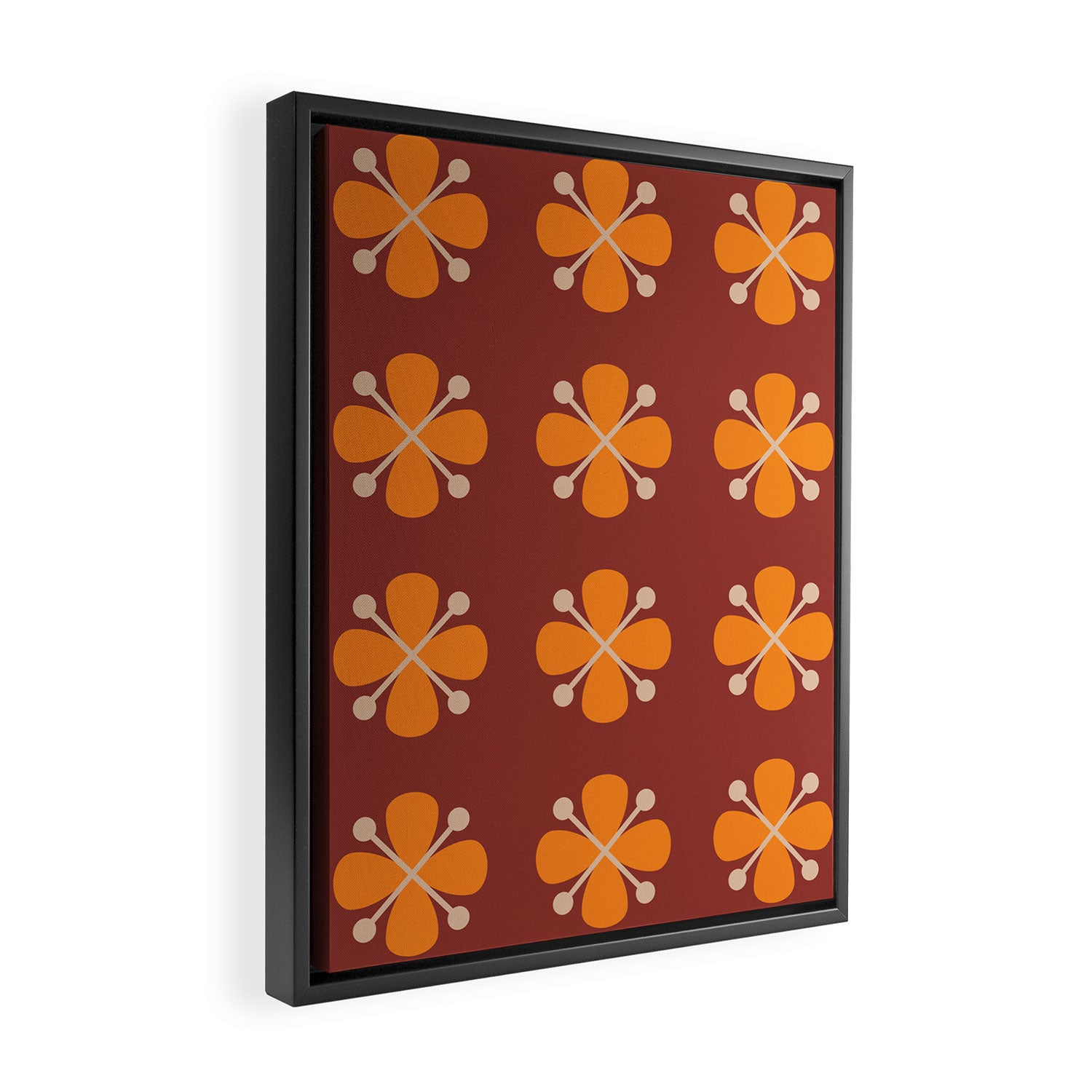 Retro Floral Burst Framed Canvas Print Gallery Image 2
