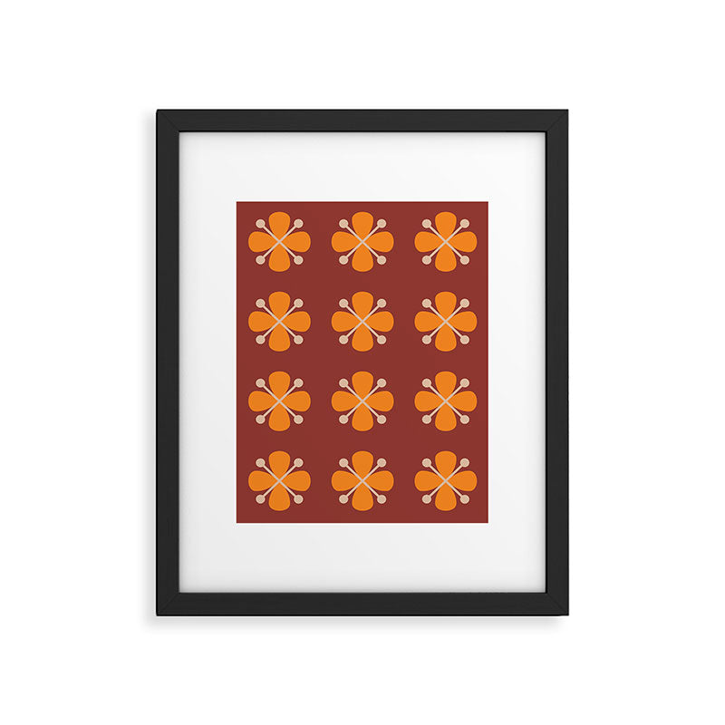 Retro Floral Burst Framed Art Print Gallery Image 6