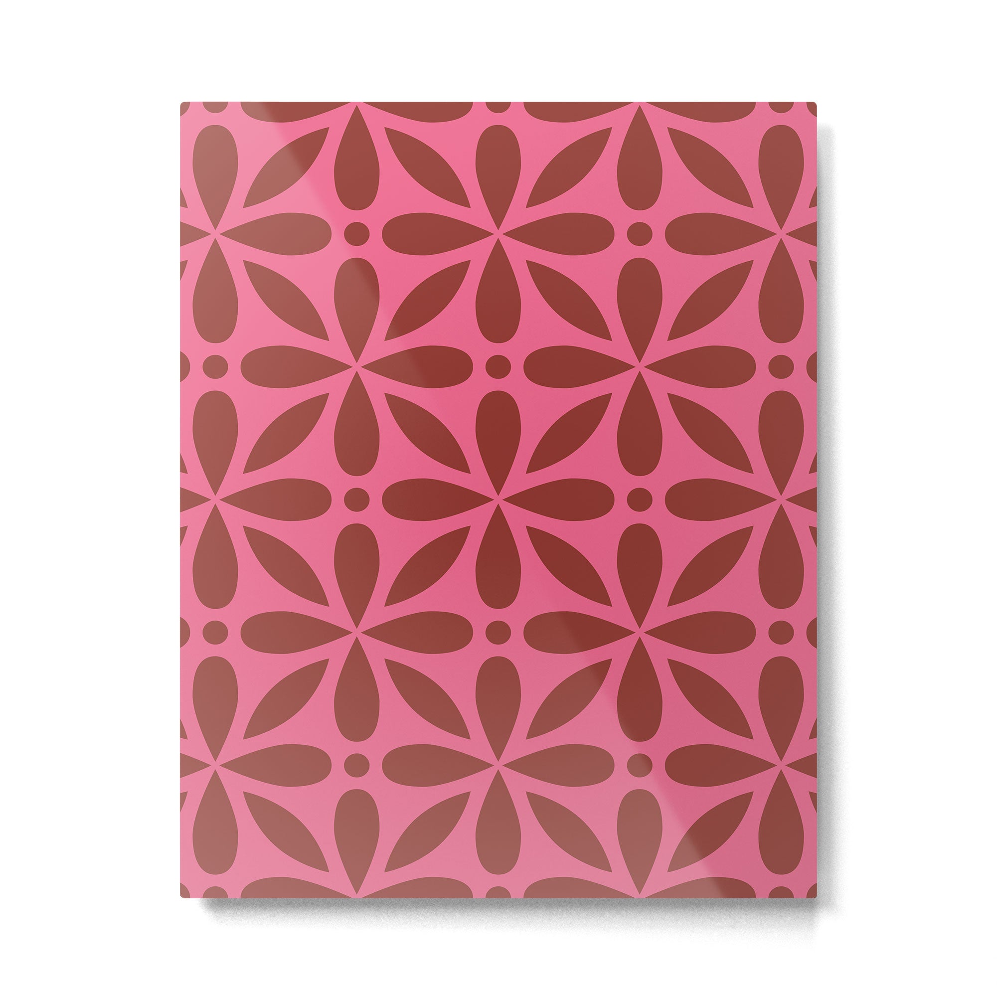 Retro Floral Geometric Pattern Metal Print Gallery Image 6