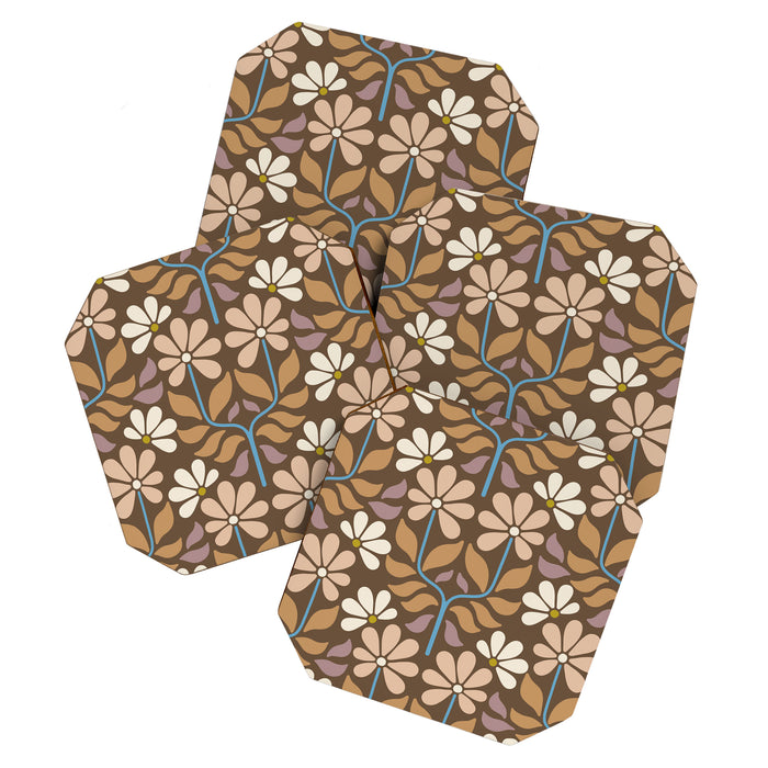 Retro Floral Pattern Bloom Coaster Gallery Image 1