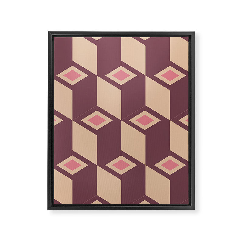 Retro Geometric Bloom Revival Framed Canvas Print Gallery Image 8