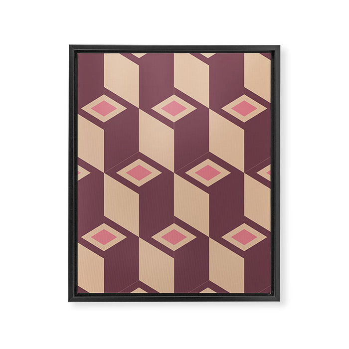 Retro Geometric Bloom Revival Framed Canvas Print Gallery Image 1