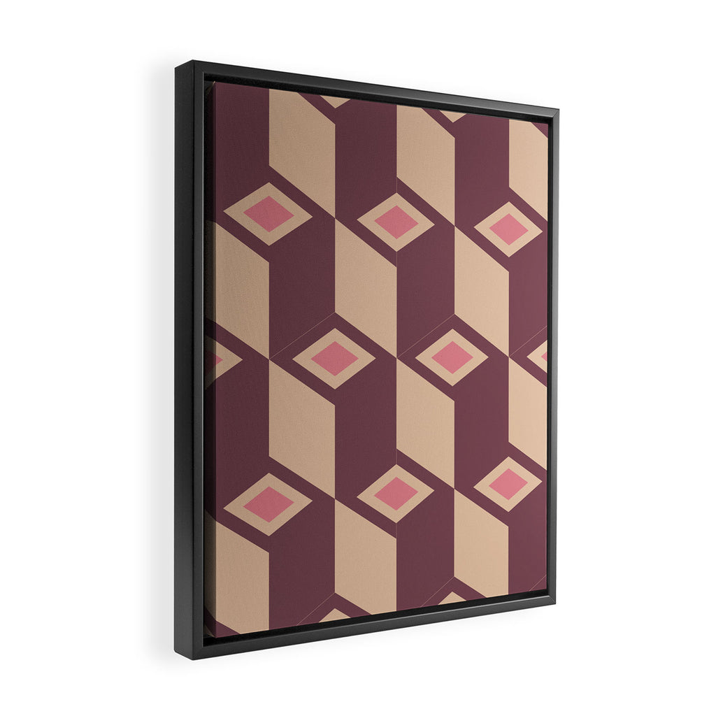 Retro Geometric Bloom Revival Framed Canvas Print Gallery Image 2
