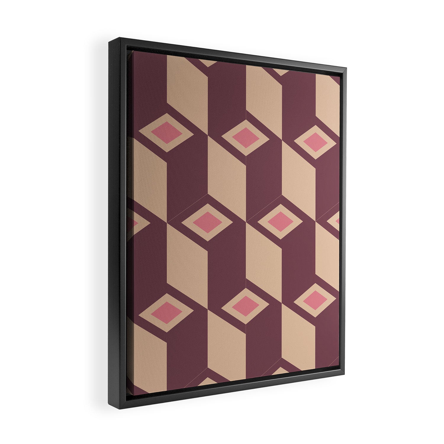 Retro Geometric Bloom Revival Framed Canvas Print Gallery Image 2