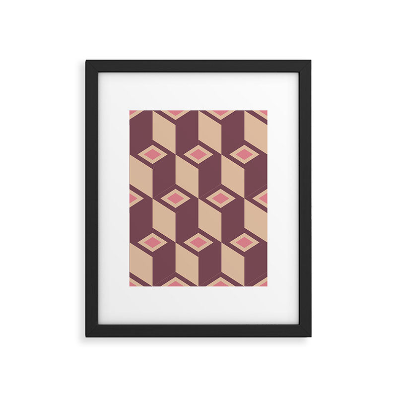Retro Geometric Bloom Revival Framed Art Print Gallery Image 6