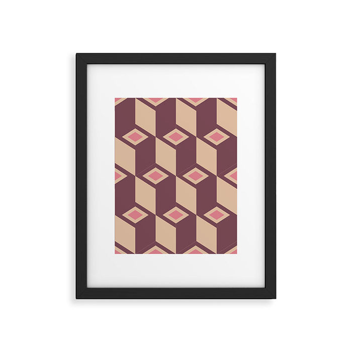 Retro Geometric Bloom Revival Framed Art Print Gallery Image 1