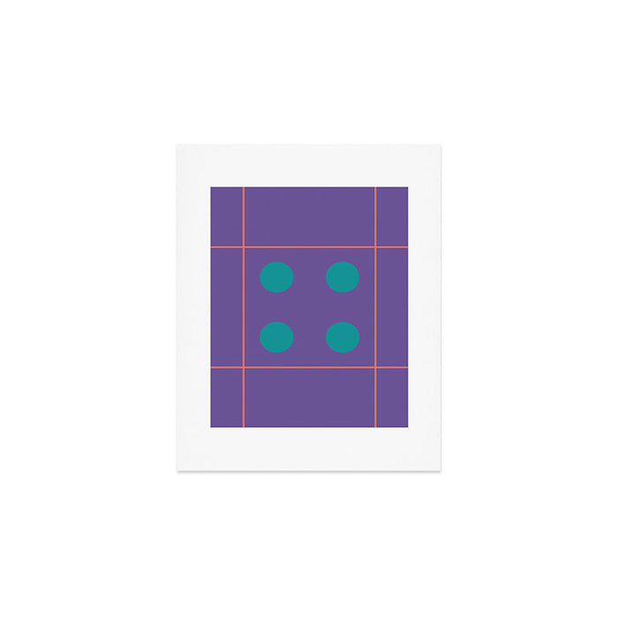 Retro Geometric Circle Grid Art Print Gallery Image 1