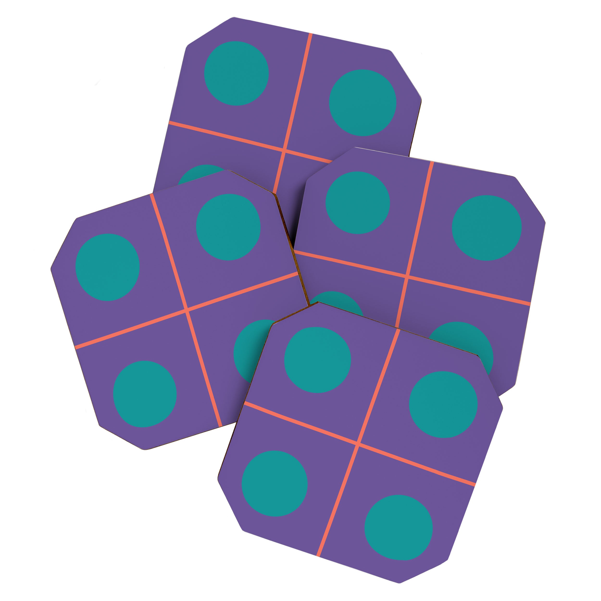 Retro Geometric Circle Grid Coaster Gallery Image 1
