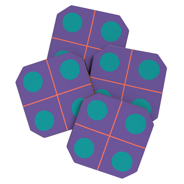 Retro Geometric Circle Grid Coaster Gallery Image 1