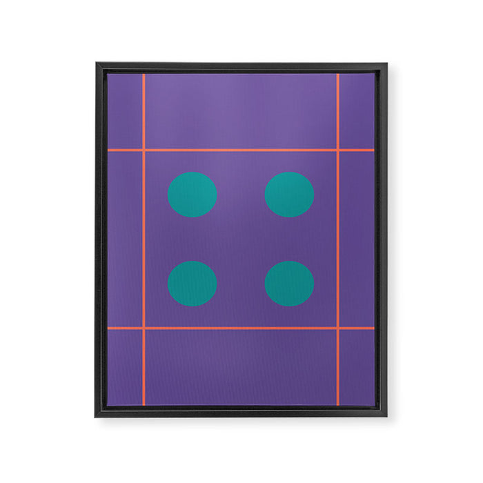 Retro Geometric Circle Grid Framed Canvas Print Gallery Image 1