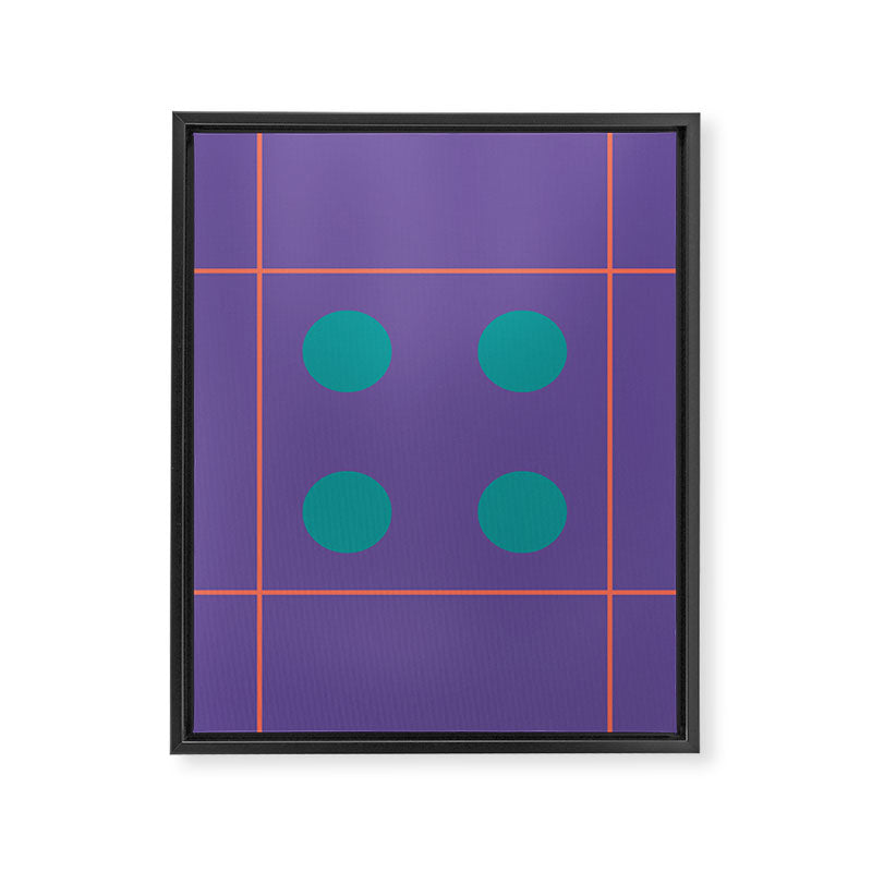Retro Geometric Circle Grid Framed Canvas Print Gallery Image 8
