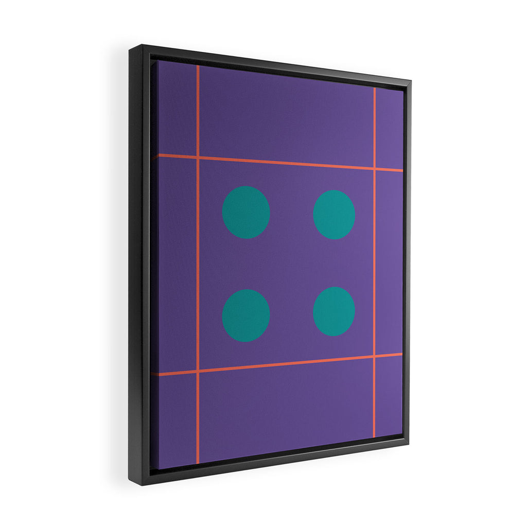 Retro Geometric Circle Grid Framed Canvas Print Gallery Image 2