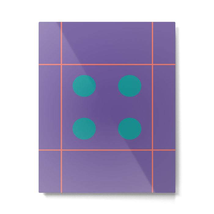 Retro Geometric Circle Grid Metal Print Gallery Image 1