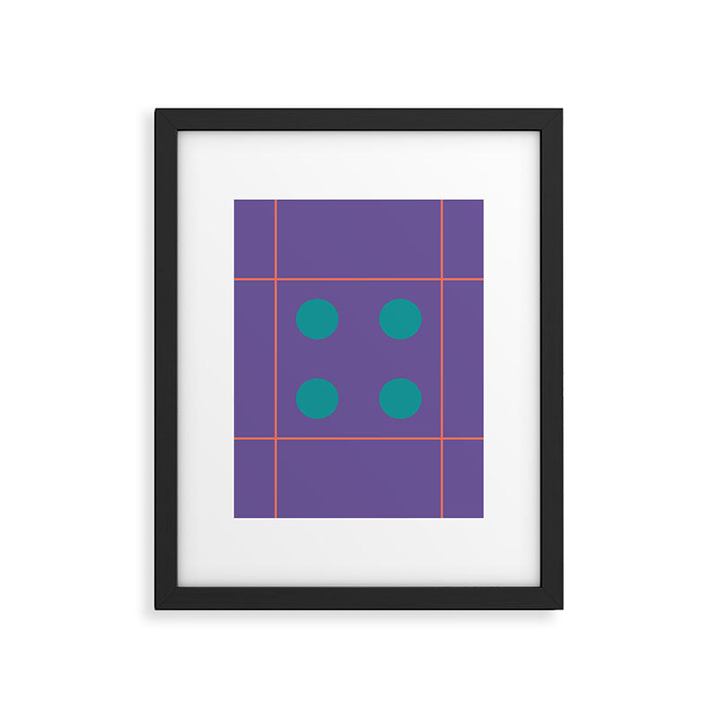 Retro Geometric Circle Grid Framed Art Print Gallery Image 6