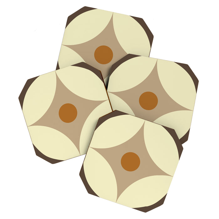 Retro Geometric Circle Pattern Coaster Gallery Image 1