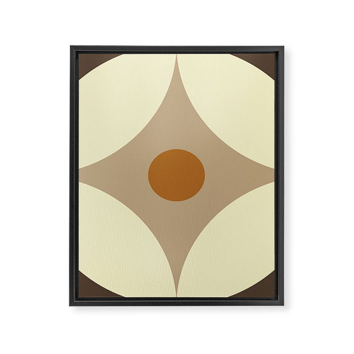 Retro Geometric Circle Pattern Framed Canvas Print Gallery Image 1