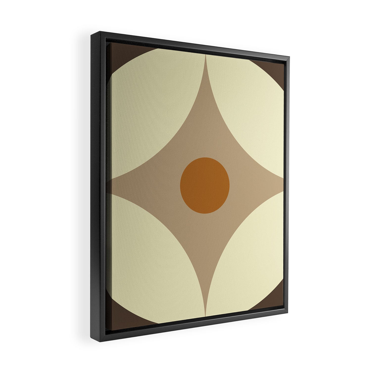 Retro Geometric Circle Pattern Framed Canvas Print Gallery Image 2