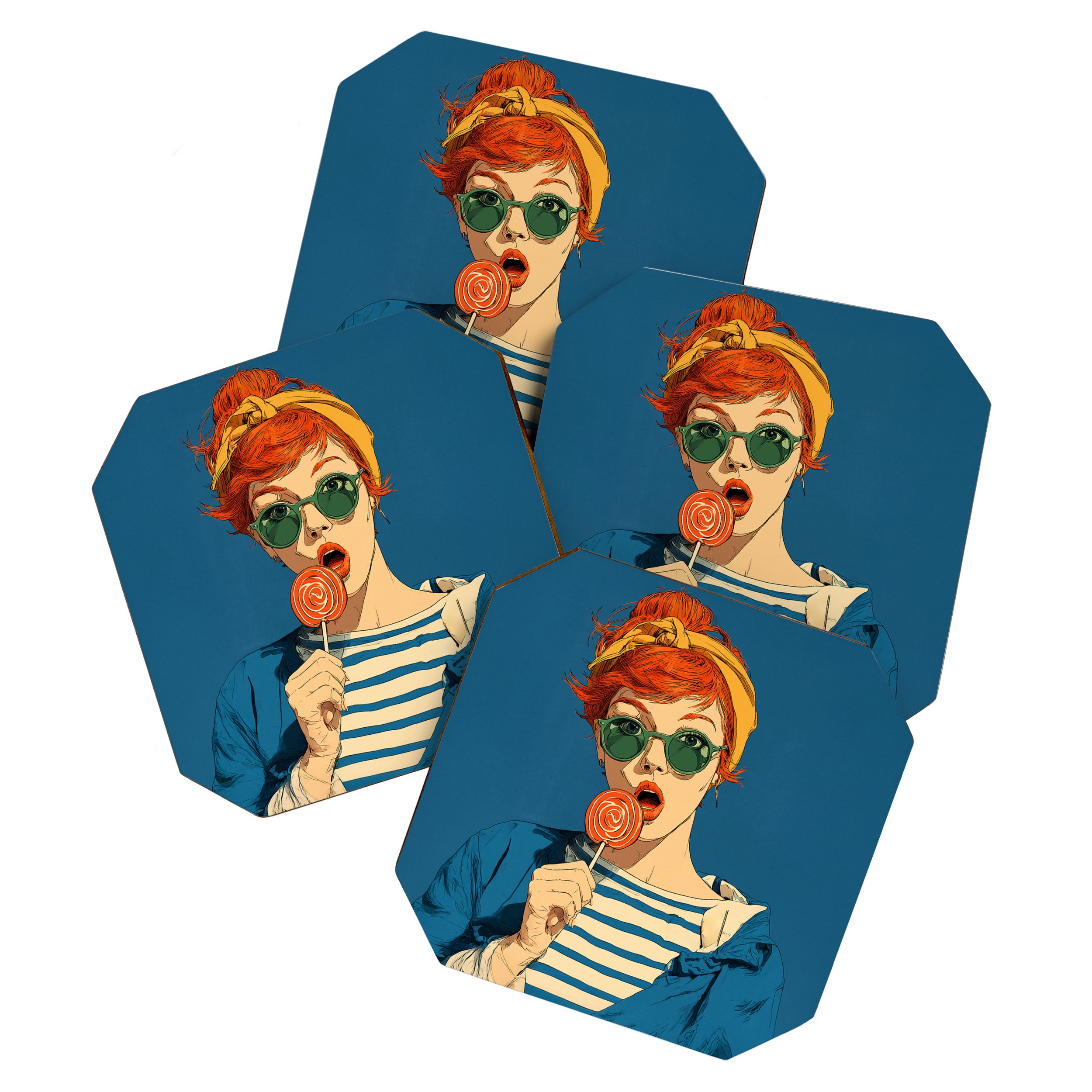 Retro Pop Lollipop Girl Coaster Gallery Image 1