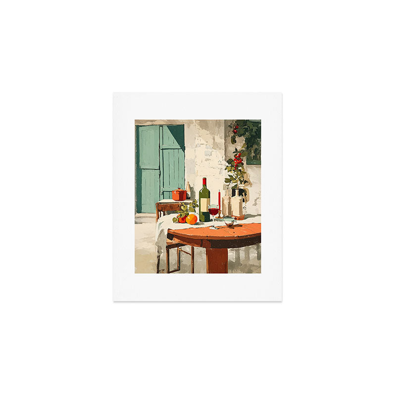 Rustic Holiday Courtyard Still Life Art Print Gallery Image 1