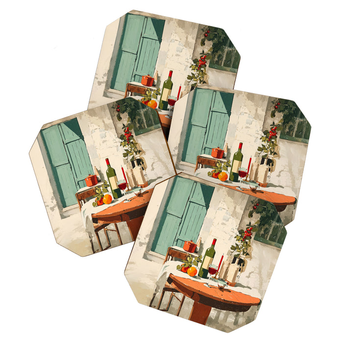 Rustic Holiday Courtyard Still Life Coaster Gallery Image 1