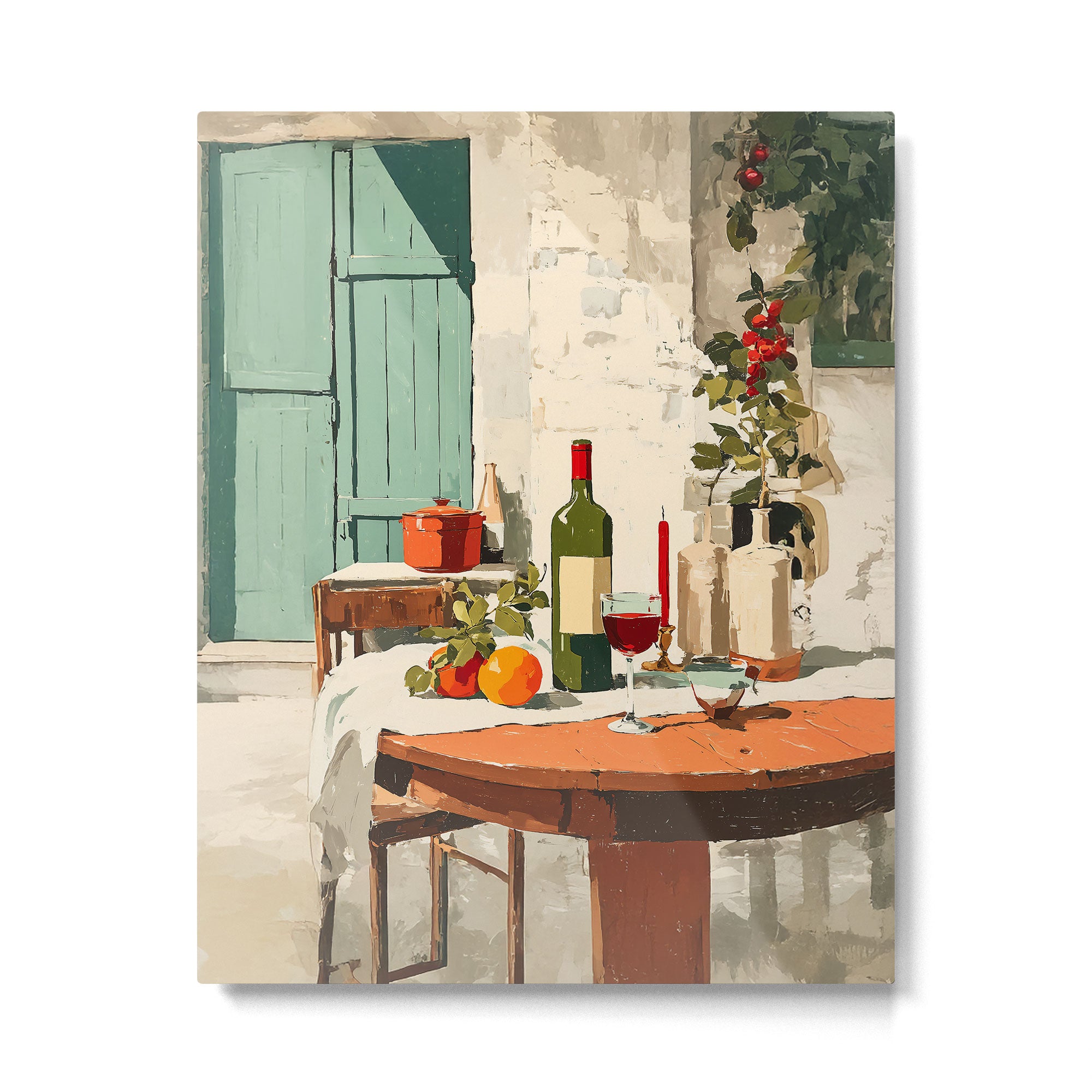 Rustic Holiday Courtyard Still Life Metal Print Gallery Image 6
