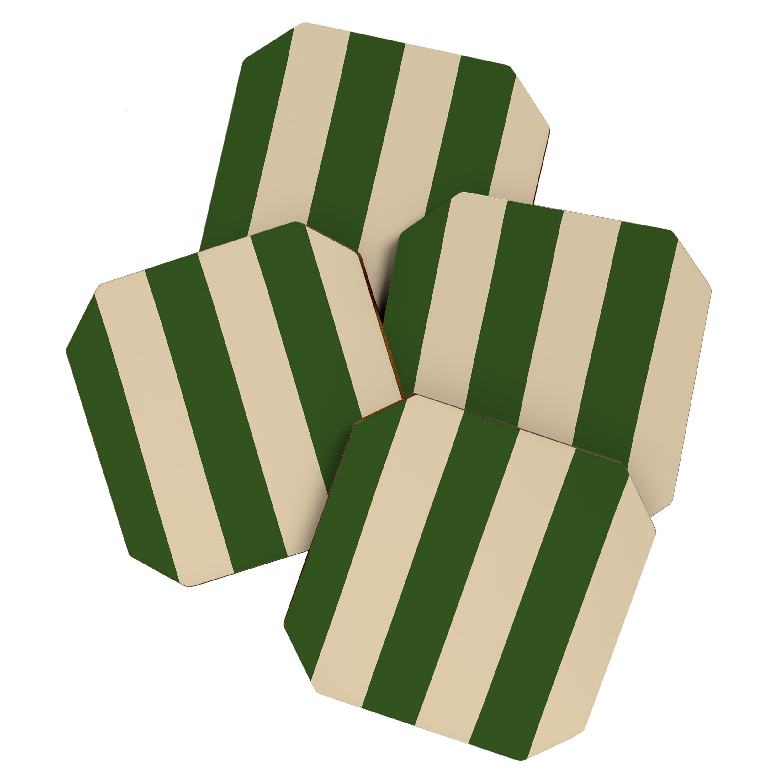 Sawdust and Pine Striped Harmony Coaster Gallery Image 1