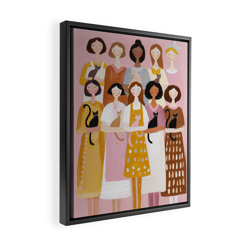 Sisterhood of Cat Lovers Framed Canvas Print Gallery Image 2