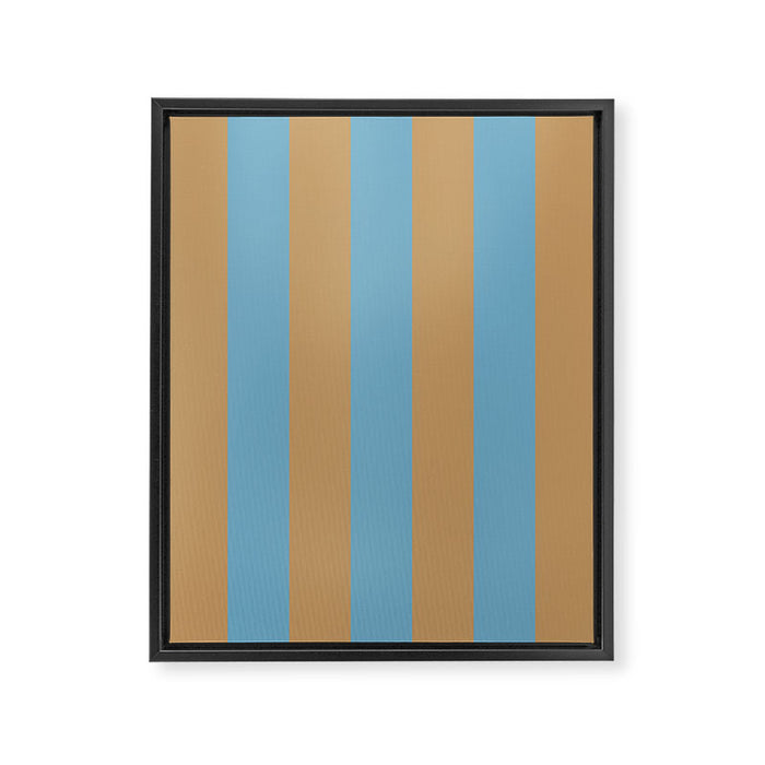 Sky Blue Taffy Stripes Framed Canvas Print Gallery Image 1